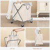 image:imageSTORAGE MANIAC 160L Collapsible Laundry Hamper with Wheels Rolling Laundry Basket Heavy Duty Cloth Sorter with Removable Bag Folding X Frame Clothes Organizer Cart for Easy to Store 3 SectionBeige