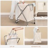 image:imageSTORAGE MANIAC 160L Collapsible Laundry Hamper with Wheels Rolling Laundry Basket Heavy Duty Cloth Sorter with Removable Bag Folding X Frame Clothes Organizer Cart for Easy to Store 3 SectionBeige