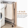 image:imageSTORAGE MANIAC 160L Collapsible Laundry Hamper with Wheels Rolling Laundry Basket Heavy Duty Cloth Sorter with Removable Bag Folding X Frame Clothes Organizer Cart for Easy to Store 3 SectionBeige