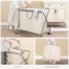 image:imageSTORAGE MANIAC 160L Collapsible Laundry Hamper with Wheels Rolling Laundry Basket Heavy Duty Cloth Sorter with Removable Bag Folding X Frame Clothes Organizer Cart for Easy to Store 3 SectionBeige