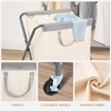 image:imageSTORAGE MANIAC 160L Collapsible Laundry Hamper with Wheels Rolling Laundry Basket Heavy Duty Cloth Sorter with Removable Bag Folding X Frame Clothes Organizer Cart for Easy to Store 3 SectionBeige