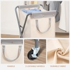 image:imageSTORAGE MANIAC 160L Collapsible Laundry Hamper with Wheels Rolling Laundry Basket Heavy Duty Cloth Sorter with Removable Bag Folding X Frame Clothes Organizer Cart for Easy to Store 3 SectionBeige