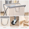 image:imageSTORAGE MANIAC 160L Collapsible Laundry Hamper with Wheels Rolling Laundry Basket Heavy Duty Cloth Sorter with Removable Bag Folding X Frame Clothes Organizer Cart for Easy to Store 3 SectionBeige