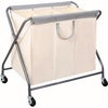 image:imageSTORAGE MANIAC 160L Collapsible Laundry Hamper with Wheels Rolling Laundry Basket Heavy Duty Cloth Sorter with Removable Bag Folding X Frame Clothes Organizer Cart for Easy to Store 3 SectionBeige