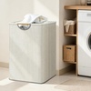 image:imageSTORAGE MANIAC 2Pack Large Laundry Hamper 100L 264 Gal Collapsible Laundry Basket with Bamboo Handles Freestanding Waterproof Clothes Hamper for Laundry Room Bedroom Dorm Towels BlackStripe