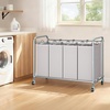 image:imageSTORAGE MANIAC 3 Section Laundry Sorter 356 Gal 135 L Laundry Hamper Cart with Heavy Duty Rolling Lockable Wheels and Removable Bags Clothes Organizer Basket Separator Hamper GrayGray