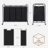 image:imageSTORAGE MANIAC 3 Section Laundry Sorter 356 Gal 135 L Laundry Hamper Cart with Heavy Duty Rolling Lockable Wheels and Removable Bags Clothes Organizer Basket Separator Hamper GrayBlack