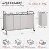 image:imageSTORAGE MANIAC 3 Section Laundry Sorter 356 Gal 135 L Laundry Hamper Cart with Heavy Duty Rolling Lockable Wheels and Removable Bags Clothes Organizer Basket Separator Hamper GrayGray