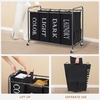 image:imageSTORAGE MANIAC 3 Section Laundry Sorter 356 Gal 135 L Laundry Hamper Cart with Heavy Duty Rolling Lockable Wheels and Removable Bags Clothes Organizer Basket Separator Hamper GrayLable Black
