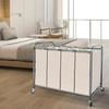 image:imageSTORAGE MANIAC 3 Section Laundry Sorter 356 Gal 135 L Laundry Hamper Cart with Heavy Duty Rolling Lockable Wheels and Removable Bags Clothes Organizer Basket Separator Hamper GrayBeige