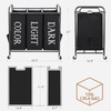 image:imageSTORAGE MANIAC 3 Section Laundry Sorter 356 Gal 135 L Laundry Hamper Cart with Heavy Duty Rolling Lockable Wheels and Removable Bags Clothes Organizer Basket Separator Hamper GrayLable Black