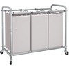 image:imageSTORAGE MANIAC 3 Section Laundry Sorter 356 Gal 135 L Laundry Hamper Cart with Heavy Duty Rolling Lockable Wheels and Removable Bags Clothes Organizer Basket Separator Hamper GrayGray