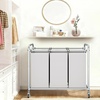 image:imageSTORAGE MANIAC 3 Section Laundry Sorter 356 Gal 135 L Laundry Hamper Cart with Heavy Duty Rolling Lockable Wheels and Removable Bags Clothes Organizer Basket Separator Hamper GrayGray