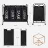 image:imageSTORAGE MANIAC 3 Section Laundry Sorter 356 Gal 135 L Laundry Hamper Cart with Heavy Duty Rolling Lockable Wheels and Removable Bags Clothes Organizer Basket Separator Hamper GrayLable Black