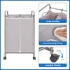 image:imageSTORAGE MANIAC 3 Section Laundry Sorter 356 Gal 135 L Laundry Hamper Cart with Heavy Duty Rolling Lockable Wheels and Removable Bags Clothes Organizer Basket Separator Hamper GrayGray
