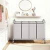 image:imageSTORAGE MANIAC 3 Section Laundry Sorter 356 Gal 135 L Laundry Hamper Cart with Heavy Duty Rolling Lockable Wheels and Removable Bags Clothes Organizer Basket Separator Hamper GrayGray