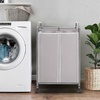 image:imageSTORAGE MANIAC 3 Section Laundry Sorter 356 Gal 135 L Laundry Hamper Cart with Heavy Duty Rolling Lockable Wheels and Removable Bags Clothes Organizer Basket Separator Hamper GrayGray