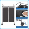 image:imageSTORAGE MANIAC 3 Section Laundry Sorter 356 Gal 135 L Laundry Hamper Cart with Heavy Duty Rolling Lockable Wheels and Removable Bags Clothes Organizer Basket Separator Hamper GrayBlack