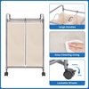 image:imageSTORAGE MANIAC 3 Section Laundry Sorter 356 Gal 135 L Laundry Hamper Cart with Heavy Duty Rolling Lockable Wheels and Removable Bags Clothes Organizer Basket Separator Hamper GrayBeige