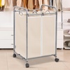 image:imageSTORAGE MANIAC 3 Section Laundry Sorter 356 Gal 135 L Laundry Hamper Cart with Heavy Duty Rolling Lockable Wheels and Removable Bags Clothes Organizer Basket Separator Hamper GrayBeige