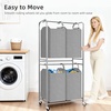 image:imageSTORAGE MANIAC 4 Section Vertical Laundry Hamper 2 Tier Laundry Sorter with 4 Removable Tote Bags Rolling Clothes Basket for Towels Blankets Tall Dirty Clothes Hamper for Closet 4 Bags GrayGray