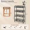 image:imageSTORAGE MANIAC 48 Pairs Vertical Shoe Rack Wing Large Metal Shoe Organizer for Closet Entryway Garage Hallway DoubleSided Shoes Shelf for Space Saving Black 4TierBlack