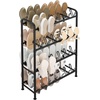 image:imageSTORAGE MANIAC 48 Pairs Vertical Shoe Rack Wing Large Metal Shoe Organizer for Closet Entryway Garage Hallway DoubleSided Shoes Shelf for Space Saving Black 4TierBlack