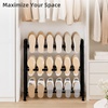 image:imageSTORAGE MANIAC 48 Pairs Vertical Shoe Rack Wing Large Metal Shoe Organizer for Closet Entryway Garage Hallway DoubleSided Shoes Shelf for Space Saving Black 4TierBlack