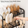 image:imageSTORAGE MANIAC 48 Pairs Vertical Shoe Rack Wing Large Metal Shoe Organizer for Closet Entryway Garage Hallway DoubleSided Shoes Shelf for Space Saving Black 4TierBlack