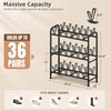 image:imageSTORAGE MANIAC 48 Pairs Vertical Shoe Rack Wing Large Metal Shoe Organizer for Closet Entryway Garage Hallway DoubleSided Shoes Shelf for Space Saving Black 4TierBlack