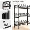 image:imageSTORAGE MANIAC 48 Pairs Vertical Shoe Rack Wing Large Metal Shoe Organizer for Closet Entryway Garage Hallway DoubleSided Shoes Shelf for Space Saving Black 4TierBlack