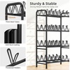 image:imageSTORAGE MANIAC 48 Pairs Vertical Shoe Rack Wing Large Metal Shoe Organizer for Closet Entryway Garage Hallway DoubleSided Shoes Shelf for Space Saving Black 4TierBlack