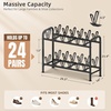 image:imageSTORAGE MANIAC 48 Pairs Vertical Shoe Rack Wing Large Metal Shoe Organizer for Closet Entryway Garage Hallway DoubleSided Shoes Shelf for Space Saving Black 4TierBlack