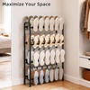 image:imageSTORAGE MANIAC 48 Pairs Vertical Shoe Rack Wing Large Metal Shoe Organizer for Closet Entryway Garage Hallway DoubleSided Shoes Shelf for Space Saving Black 4TierBlack
