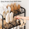 image:imageSTORAGE MANIAC 48 Pairs Vertical Shoe Rack Wing Large Metal Shoe Organizer for Closet Entryway Garage Hallway DoubleSided Shoes Shelf for Space Saving Black 4TierBlack