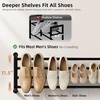 image:imageSTORAGE MANIAC 4Tier Expandable Shoe Rack 16 Pairs Adjustable Shoe Shelf for Closet Entryway Hallway Garage Dorm Heavyduty Metal Shoe Organizer for Small Space BlackBlack
