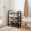 image:imageSTORAGE MANIAC 4Tier Expandable Shoe Rack 16 Pairs Adjustable Shoe Shelf for Closet Entryway Hallway Garage Dorm Heavyduty Metal Shoe Organizer for Small Space BlackBlack
