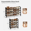 image:imageSTORAGE MANIAC 4Tier Expandable Shoe Rack 16 Pairs Adjustable Shoe Shelf for Closet Entryway Hallway Garage Dorm Heavyduty Metal Shoe Organizer for Small Space BlackBlack