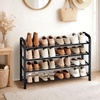 image:imageSTORAGE MANIAC 4Tier Expandable Shoe Rack 16 Pairs Adjustable Shoe Shelf for Closet Entryway Hallway Garage Dorm Heavyduty Metal Shoe Organizer for Small Space BlackBlack