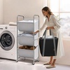 image:imageSTORAGE MANIAC 80 Liters Vertical Rolling Laundry Hamper 2 Section Laundry Sorter with Wheels and 2 Breaks 2tier Laundry Baskets for Small Space Dorm Laundry Room Closet Bathroom Gray 2tierGray