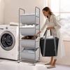 image:imageSTORAGE MANIAC 80 Liters Vertical Rolling Laundry Hamper 2 Section Laundry Sorter with Wheels and 2 Breaks 2tier Laundry Baskets for Small Space Dorm Laundry Room Closet Bathroom Gray 2tierGray