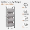 image:imageSTORAGE MANIAC 80 Liters Vertical Rolling Laundry Hamper 2 Section Laundry Sorter with Wheels and 2 Breaks 2tier Laundry Baskets for Small Space Dorm Laundry Room Closet Bathroom Gray 2tierGray