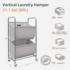 image:imageSTORAGE MANIAC 80 Liters Vertical Rolling Laundry Hamper 2 Section Laundry Sorter with Wheels and 2 Breaks 2tier Laundry Baskets for Small Space Dorm Laundry Room Closet Bathroom Gray 2tierGray