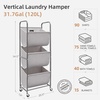 image:imageSTORAGE MANIAC 80 Liters Vertical Rolling Laundry Hamper 2 Section Laundry Sorter with Wheels and 2 Breaks 2tier Laundry Baskets for Small Space Dorm Laundry Room Closet Bathroom Gray 2tierGray