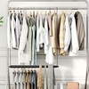 image:imageSTORAGE MANIAC Adjustable Closet Rod for Hanging Clothes 2 Pack White1 Pack Black