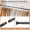 image:imageSTORAGE MANIAC Closet Rods for Hanging Clothes 175 to 295 Inches Heavy Duty Stepless Adjustable Closet Hanging Rod 12 Inch Diameter Metal Closet Rod for Wardrobe Bathroom Bedroom Laundry RV BlackBlack