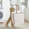 image:imageSTORAGE MANIAC Collapsible Laundry Basket 169 Gal Large Popup Laundry Hamper with Long Carry Handles SpaceSaving Foldable Clothes Hamper with Bottom Elastic Band Travel Laundry Bags Mesh BlackOat Beige