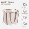 image:imageSTORAGE MANIAC Collapsible Laundry Basket 169 Gal Large Popup Laundry Hamper with Long Carry Handles SpaceSaving Foldable Clothes Hamper with Bottom Elastic Band Travel Laundry Bags Mesh BlackOat Beige