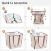 image:imageSTORAGE MANIAC Collapsible Laundry Basket 169 Gal Large Popup Laundry Hamper with Long Carry Handles SpaceSaving Foldable Clothes Hamper with Bottom Elastic Band Travel Laundry Bags Mesh BlackOat Beige