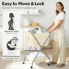 image:imageSTORAGE MANIAC Collapsible Laundry Cart with Wheels 356H Removable Canvas Bag Rolling Laundry Hamper Clothes Basket with Wheels Sturdy Steel Frame Folding for Small Narrow Space Easy Storage BeigeBeige